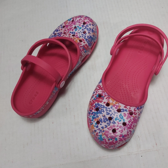 Crocs Karin Mary Jane Slip-on Clogs, Pink Leopard Lightweight Sandals Si… - Picture 7 of 13